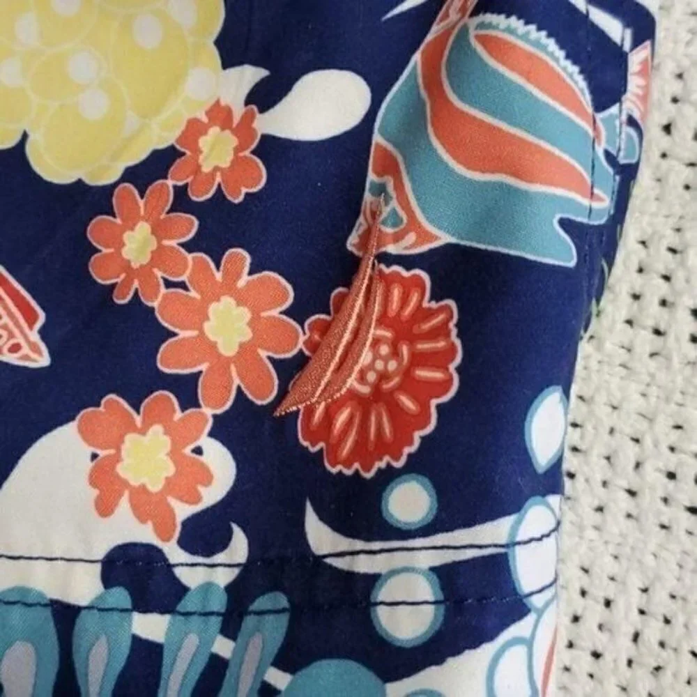 Nautica Graphic Aquatic Design Cinched‎ Pocketed Sz. XL Board Shorts